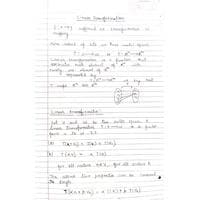 Linear Transfromations Complex Variables and Linear Algebra-BMAT201L