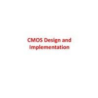CMOS Technology 2 Digital System Design-BECE102L