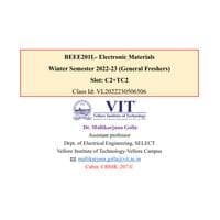 Module 6 Semiconductor nanomaterials, Electronic Materials - BEEE201L