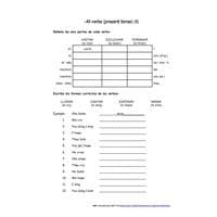 Present tense verbs Spanish 1 - BESP101L