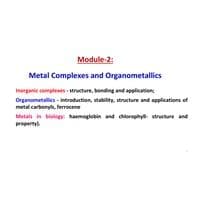 Inorganic Complexes Engineering Chemistry BCHY101L